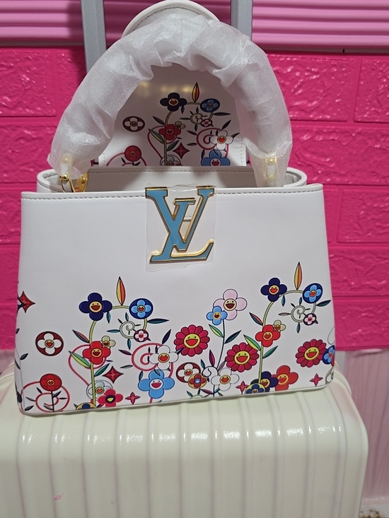 Louis Vuitton Handbags - Louis Vuitton White Floral Satchel with Multicolor Print